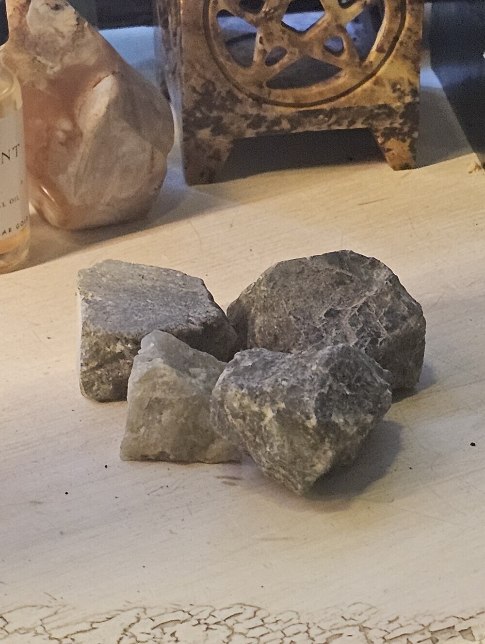 Natural Decorative Gray Labadorite Stone Accent - Home Accents